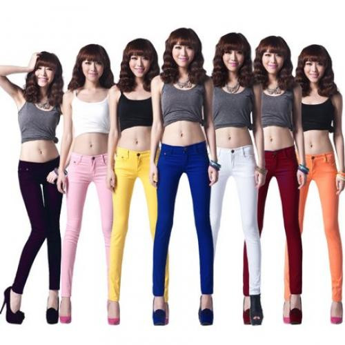 Женские джинсы Женские джинсы Women Sexy Candy Colors Pencil Pants